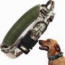 Tactical Dog Collar, Adjustable Military Training Nylon Dog Collar with Control Handle and Heavy Quick-Release Metal Buckle for Large Dogs, Camo XXL