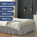 Wrap Around Dust Ruffle Bed Skirt - Light Grey - Twin/Twin XL Size Beds with 12 Inch Drop - Elastic Strap - Adjustable Pleated Bedskirt with Brushed Fabric and Wrinkle Free - Women, Men, Kids & Teens