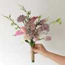 Tulips Hydrangea Calla Lily Artificial Flowers Real Touch Fake Flower for Bridal Bouquet Wedding Bouquet Home Decoration Party (Purple)