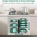 Dailyart Pot and Pan Organizer for Under Cabinet Adjustable 8-Tier Pots and Pans Storage Organizer with 3 DIY Methods Pan Organizer Rack for Cabinet, Pan Organizers Inside Cabinet for Frying Pan, Lid