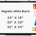Double-Sided Magnetic Whiteboard, 24" x 18" Dry Erase Board Black Aluminum Frame for Wall, White Board Dry Erase Marker Board for Kitchen, Memo, School, Home, Office