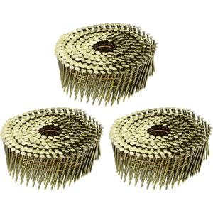 uxcell 1200 Count Siding Nails 1-3/4" x 0.083" 15-Degree Ring Shank Full Round Head Collated Wire Coil-for Lath and Sheathing Materials