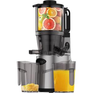 Cold Press Juicer - Masticating Juicer with 5.5" Feeding Chute, Fit Whole Fruits and Vegetables, Auto-cutting Auger, Easy to Clean, Black