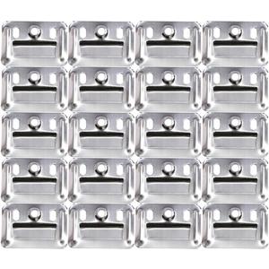 DOITOOL 100PCS Wall Buckle Interlocking Hanging Bracket Furniture Clamp Z Clips for Hanging Integrated Wall Panel Fixings Stainless Steel Couch Clips Furniture Fixings Hanger Wall Panel Clips
