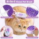 2-Pack Steam Brush for Cats& Dogs,Pet Steam Brush,4-in-1,Rechargeable Grooming Tool for Cats & Dogs, Anti-Static Design, Delivers Massage, Deep Cleansing, Shedding Control & Styling(Orange, Purple)