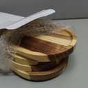 Yaomiao 4 Pcs Acacia Wooden Serving Tray Oval Shaped Rustic Wood Plates Large Decorative Natural Tray Serving Platter for Food Charcuterie Cheese Dish Bread Fruit Kitchen(11 x 6 Inch)