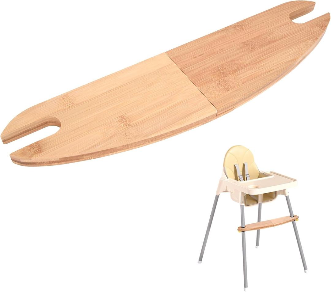 High Chair Foot Rest, High Chair Accessories, Highchair Footrest for IKEA Antilop, Bamboo Wooden Footrest Height can be Adjusted at Will, and The Pedal can be Disassembled