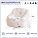MAXYOYO Bean Bag Chair, Comfy Bean Bag Sofa with Back Support, Faux Fur Bean Bag Chair for Adults and Kids, Stuffed Floor Sofa for Living Room, Bedroom, Apartment, Beige
