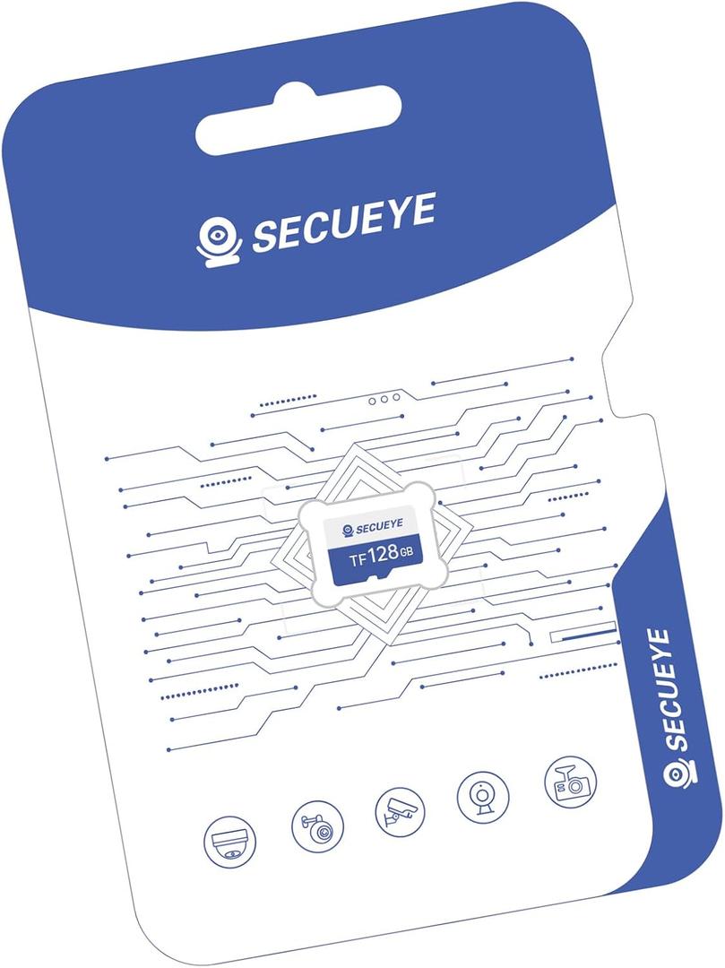 SECUEYE 128GB TF Memory Card Class 10 FAT32 High Speed Reading/Writing 24/7 Recording for Security Camera Dash Cam and More (128GB)