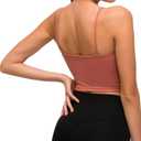 Lemedy Women Padded Sports Bra Fitness Workout Running Shirts Yoga Tank Top (Medium, Smoky Red)