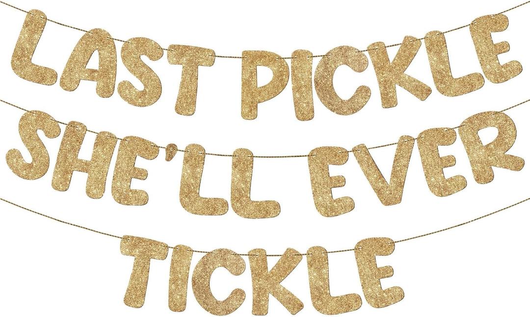 Fulmoon Pre Strung Funny Bachelorette Banner Naughty Bachelorette Party Decorations Glitter Bridal Shower Sign for Wedding Party Favor Supplies Gifts Ideas(Champagne Gold)