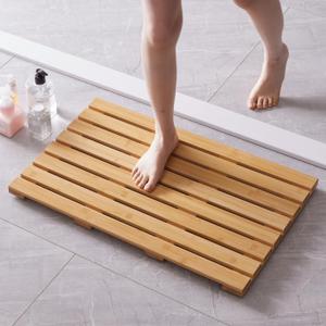 Bath Mat for Shower, Wooden Floor Mat for Bathroom,Non-Slip | Heavy Duty, Shower Mat for Indoor Outdoor, 25.5 17 1.5 inches