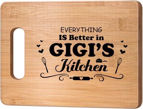 Gigi Gifts, Gigi Gifts for Grandma, Mothers Day Gifts for Gigi, Gigi Gifts from Granddaughter Grandson, Best Gigi Ever Gifts, Personalized Gigi Engraved Bamboo Cutting Board Gifts for Birthday, Christmas