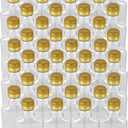 Pellah 48 pack 200 ml Flask Bottle with Caps Leak-Proof Tamper-Evident Compact Small for Liquid Beverage Sauce Alcohol Liquor (200 ml, Gold Caps)