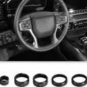 Voodonala Radio AC Knobs Air Conditioner Switch Button Center Console Switch Knob Cover Trim for 2022-2026+ Chevy Silverado GMC Sierra Interior Accessories Aluminum Alloy Black