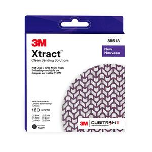 3M Xtract Net Disc 710W, 5 in, 12 Piece Multi-Pack Hook and Loop Sanding Discs, 80+, 120+, 180+, 220+, 240+, 320+, Virtually Dust-Free, Assorted Grades, 66584