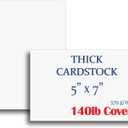 Extra Heavy Duty 140lb Cover Cardstock - 5" x 7" Bright White - 379gsm 18pt Thick Paper - Index, Flash & Post Card Stock (100 Pack)