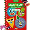 Stick4Ever Jelly Sticker Book - for Kids - Waterproof, Easy to Clean Reusable Sticker Book for Toddlers- Reusable Road Trip Activities for Kids - Stocking Stuffers for Toddlers (Make A Face)