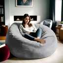 4FT Bean Bag Chair for Adults, High-Rebound Memory Foam Bean Bag Sofa