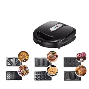 6 in 1 Waffle Maker, Sandwich Maker with Removable Plates, Donut Maker Dual-Sided Heating Non-Stick Plates, Walnut Cookie Maker, Multi Breakfast Maker for Grilled Cheese, Toast, Bread
