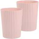 JiatuA Small Bathroom Trash Can Plastic Wastebasket Garbage Can Pink 2 Pack | Sturdy Stylish Decor Round Garbage Container Bin for Kitchen, Bedroom, Home Office, College Dorm Essentials