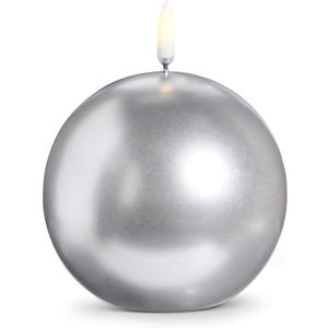 Raz 4"" x 4"" Uyuni Silver Round Candle