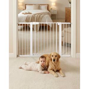 29.92-48" Baby Gate for Stairs & Doorways Pressure Mounted Auto Close | No-drill Easy Install Dog Gate, Walk-through Safety Child Gates Design for Toddler & Pet/Puppy, Indoor, 30" Tall Dual-lock