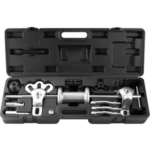 9-Way Slide Hammer Puller Set, Front Wheel Hub Bearing Remover & Rear Wheel Axle Hub Dent Shaft Puller Tool Kit Wheel Bearing Removal Tool(Black)