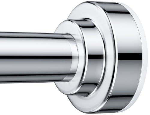 TEECK Shower Curtain Rod, 32-68 inch Adjustable Spring Tension Curtain Rod, Never Rust Anti-Slip Shower Curtain Rod for Bathroom, No Drilling, Never Collapse, Easy to Use, Silver