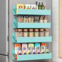 4 Pack Moveable Fridge Magnetic Spice Racks,Metal Red
