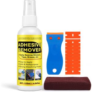 Adhesive Remover, Surface-Safe Sticker Remover Spray, Glue Remover that Quickly Removes Sticker, Glue, and Tape Residue | Safe for Car, Glass, Label, Decals & More, 4.06 fl.oz/120ml