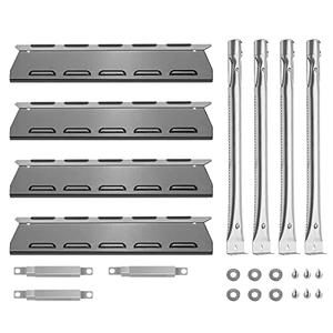 Grill Replacement Parts for Kenmore 146.34611410, 146.16198211, 146.23679310, 146.16142210, 146.46365610, 146.23673310,146.46372610 Gas Grill, Porcelain Steel Heat Plate Shield,Burner Tube Repair Kit