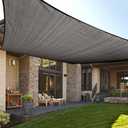 LOVE STORY 12' x 16' Sun Shade Sail Huge Rectangle UV Block Breathable Canopy for Outdoor Patio Garden Plant Cover, Dark Grey