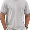 TACVASEN Mens Cotton T Shirt Casual Summer Tshirt Crew-Neck Short Sleeve Soft Tee Classic Basic T-Shirt (Gray, L)