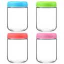 KITCHOP 4 Pack Glass Mason Jars with Lids, 16oz Airtight Overnight Oats Containers, Glass Storage Jars for Breakfast, Lunch, and Leftovers – BPA-Free, Leakproof, Ideal for Meal Prep and Pickling