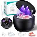 Upgraded Ultrasonic Retainer Cleaner Machine, 45kHz Ultrasonic Dentures Cleaner for Night Guards, Braces, Aligner, Toothbrush, Jewelry and More, 200ML Capacity, Black 