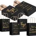 Gueevin 40 Pcs Teacher Appreciation Gift Bags Bulk Employee Gifts Bulk Thank You Paper Snack Bags for Team End of Year Mother's Day Nurse Week Staff(Appreciation,Black)