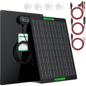 SUNER POWER Waterproof 50W 12V Solar Battery Charger & Maintainer PRO, Built-in UltraSmart MPPT Charge Controller, 12 Volt Solar Panel Trickle Charging Kits for Car Automotive Boat Marine RV Trailer