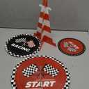 3-Tier Racing Traffic Cones Cupcake Stand for Race Car Birthday Party Decorations,Race Car Party Supplies, Paper Rounded Table Centerpiece for Cakes, Muffins, Macaroons