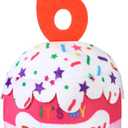 Dansydaisy Dog Birthday Cake Toy Accessories for Girl Boy Gifts, Squeaky Plush Toy for Dog Birthday Party Decor Favor for Large, Medium and Small Dogs(6th,Pink)