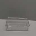 Isaac Jacobs Medium Stackable Organizer Bin (10.75x6.5x3.7) w/ Hinged Lid, Clear Storage Box, Home, Office, School, Fridge, Bathroom, Kitchen, Pantry Container, BPA-Free, Food Safe (Medium, Clear)