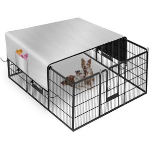 Kovshuiwe Top Dog Pen Cover, Pet Fence Cover, 600D Oxford Cloth, Top Sunshade of Dog House Fence Cover Provides Shade and Rain Protection for Outdoor Dogs, Fits for 24/32/40/45/50" Panels Dog Playpen