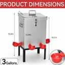 3 Gal Galvanized Steel Poultry Waterer, Automatic Poultry Waterer | Chicken Waterer with 4 Water Cups, Reinforced Base & Secure Latch, Heavy Duty Watering System for Backyard Chickens Ducks
