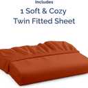 Twin Fitted Bed Sheet - Bottom Single Fitted Sheet Only - Soft Hotel Luxury Bedding w/ 8-16 Inch Deep Pockets - Breathable, Cooling & Wrinkle Free - Easy-Care, Fade and Shrink Resistant - Terracotta