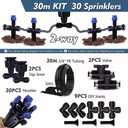 65.6FT Drip Irrigation Kit Quick-Connect Plant Watering System 1/4" Blank Distribution Tubing DIY Automatic Irrigation Equipment Set for Garden Greenhouse Flower Bed Patio Lawn Raised Plants Vegetable