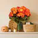 6 Bundles Silk Geraniums Artificial Flowers for Outdoors, UV Resistant Faux Plants Realistic for Garden Patio Porch Window Box Home Indoor Outdoor Decor (6, Orange-Yellow)