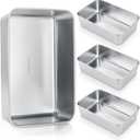 AKOLAFE 4 Pack Stainless Steel Loaf Pan 8.5 x 5.5 Inch Banana Bread Pan for Homemade Bread Loaf Pans for Baking Bread Tin Sourdough Bread Baking Pan Metal Sandwich Loaf Bread Pans for Meatloaf, Cake