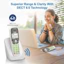 VTech Cordless Phone with DECT 6.0, Full-Duplex Speakerphone, Lighted Display, Backlit Keypad, Caller ID/Call Waiting, Volume Control, Hearing Aid Compatible, Wall Mount | VG131 (White)