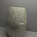 Linon Ivory and Blue Capiz Drum Tylin Accent Table