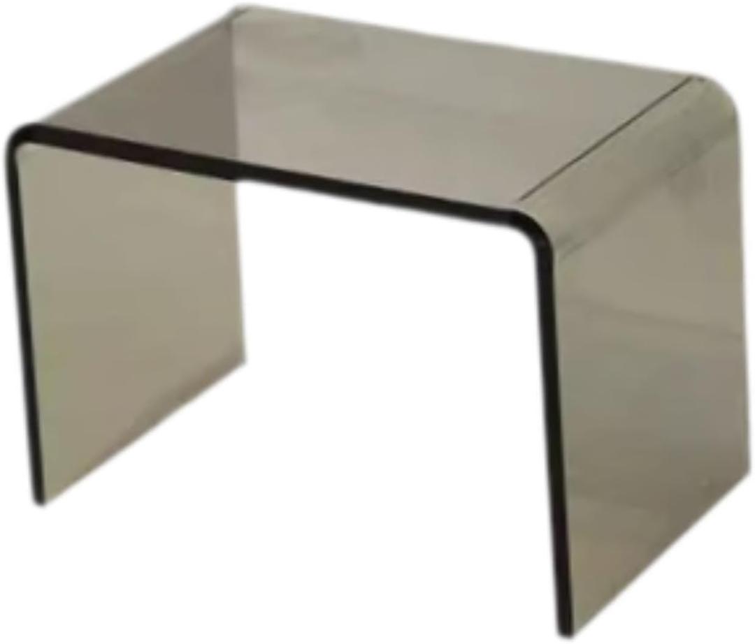 Acrylic Step Stool Footstool Multifunctional Non Slip for Kids Shower Bench Small Stool for Toilet Apartment Bedroom Kitchen, Gray